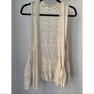 Lace Cardigan Vest